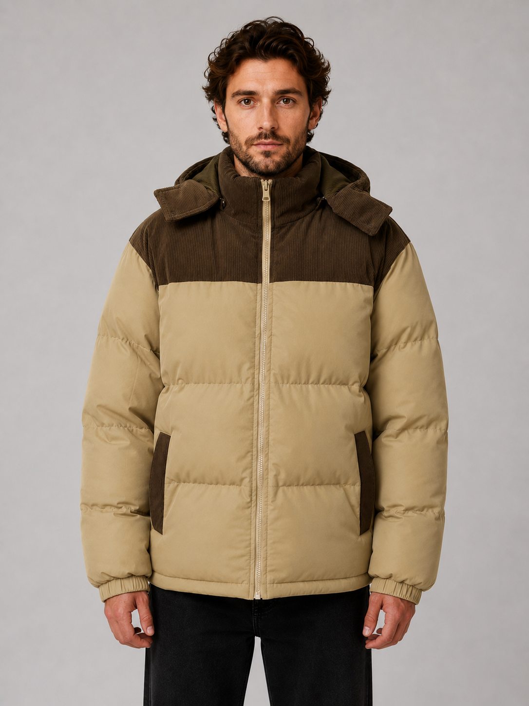 Puffer Jacket in Khaki