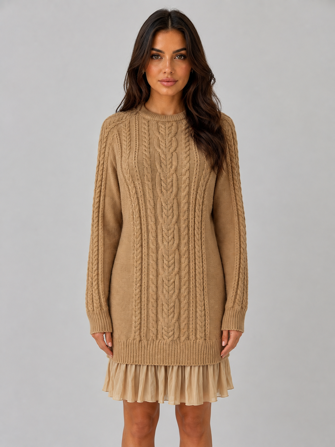 Sweater Dress in Khaki