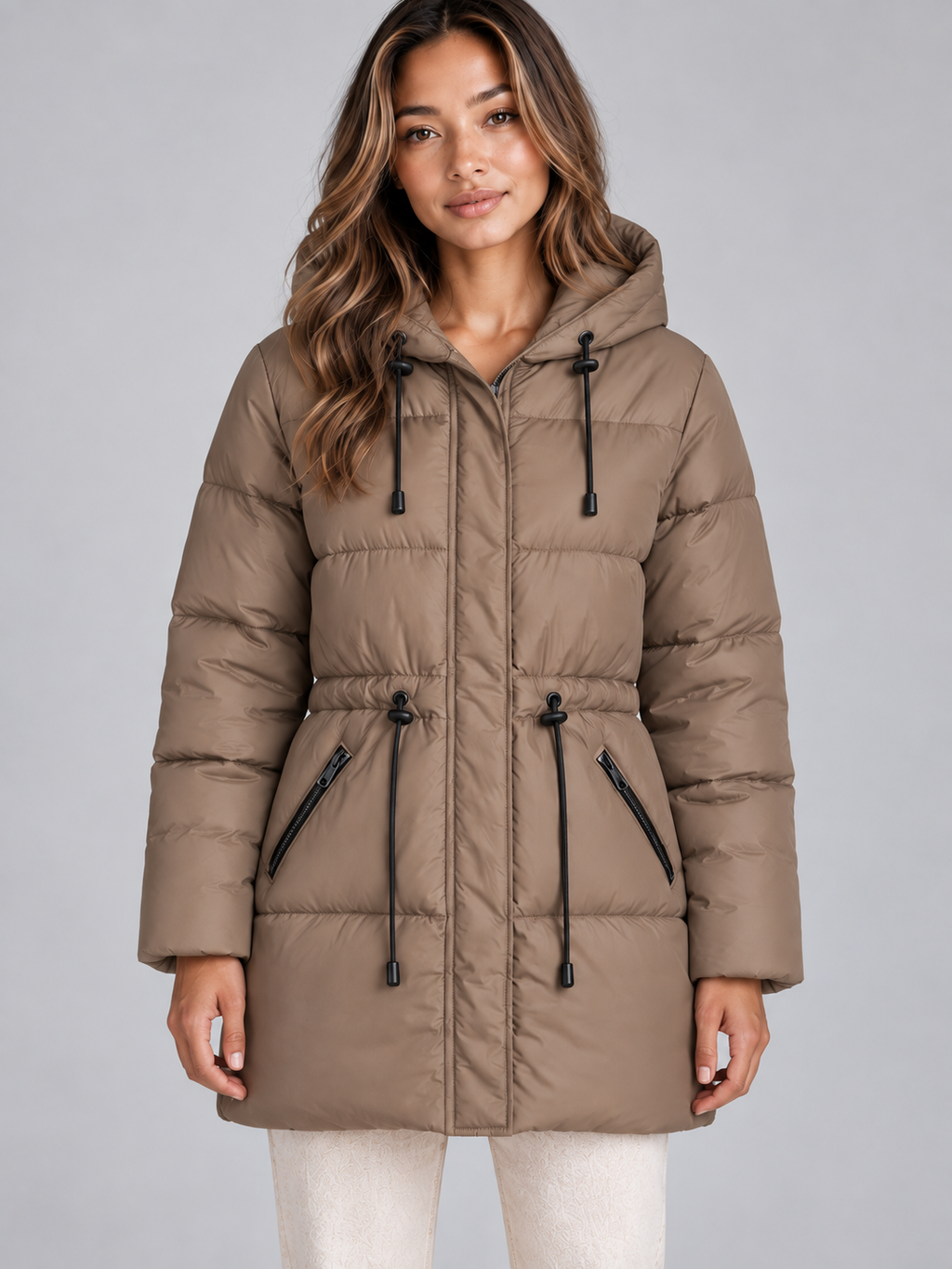 Puffer Jacket in Khaki