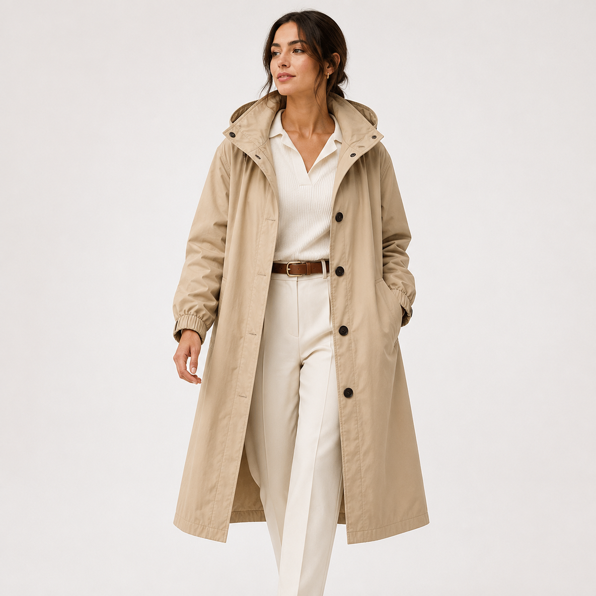 Women's Coat in Khaki