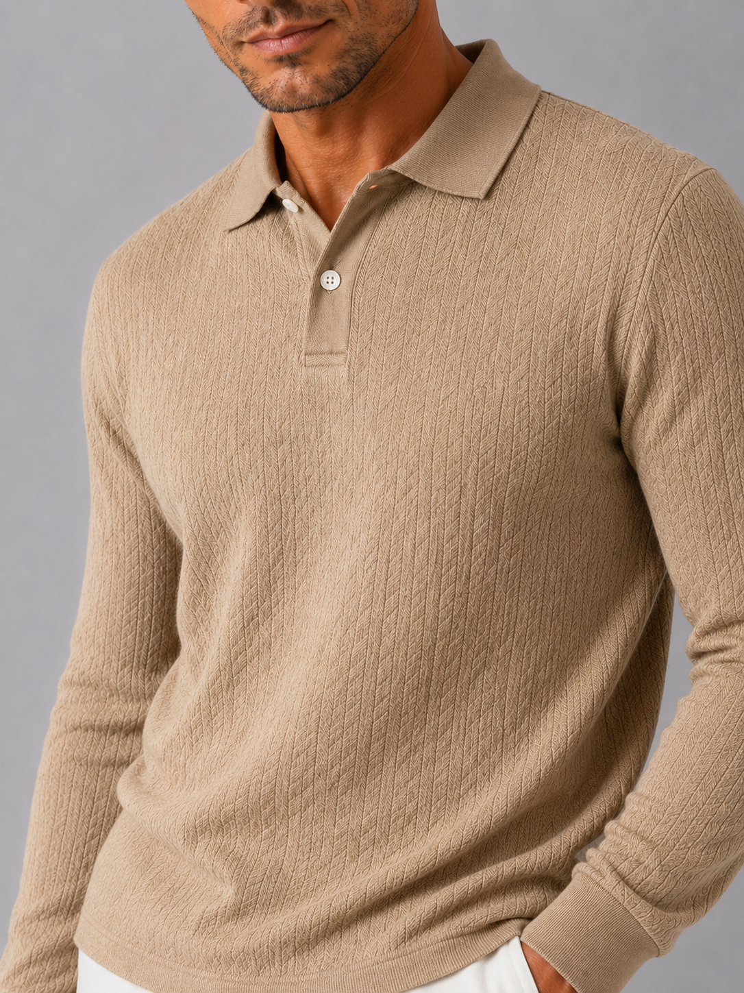 Men's Long Sleeve Polo Shirt – Smooth Knit Business Casual Polo | Nero & Luya