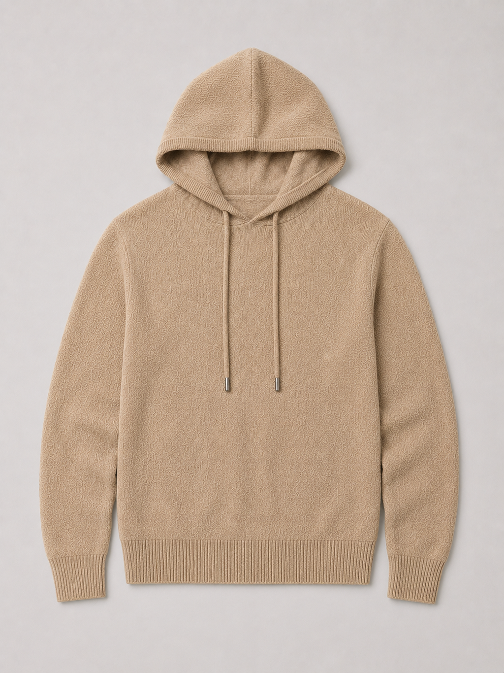 Men's Grey Hooded Sweatshirt in Khaki