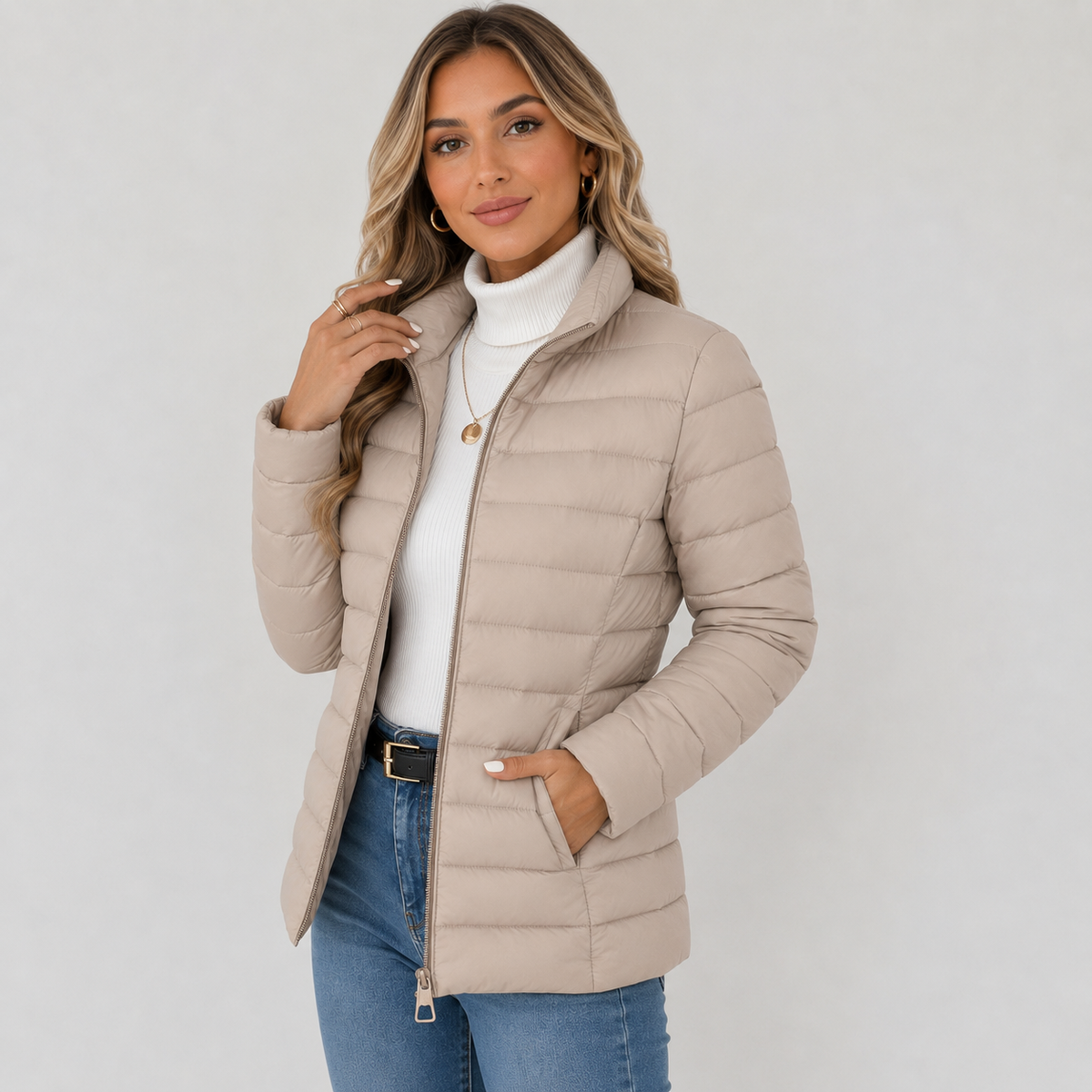 Puffer Jacket in Khaki