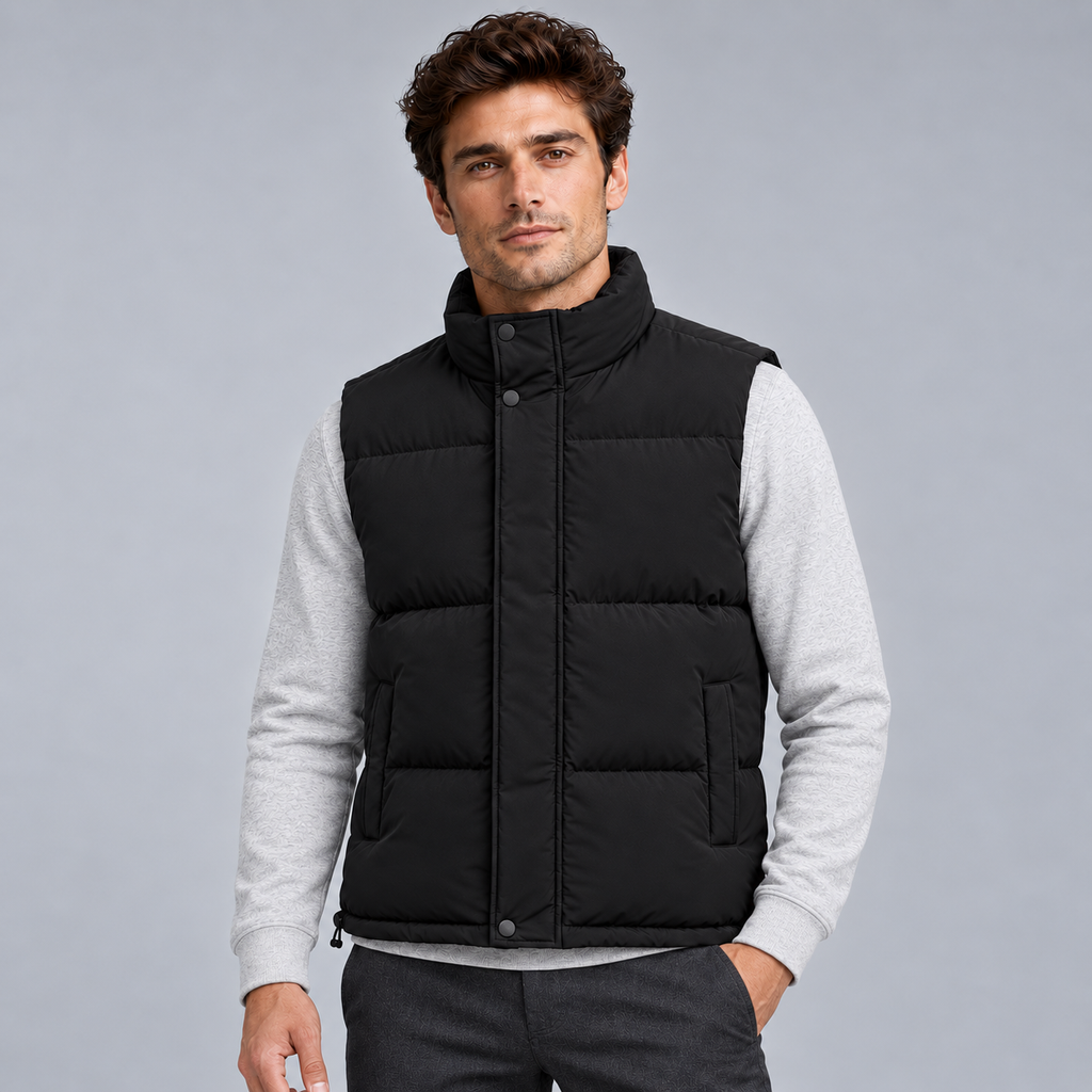 Puffer Vest in Khaki
