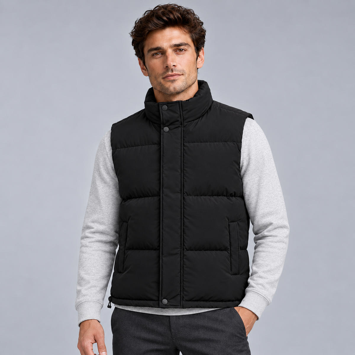 Puffer Vest in Khaki