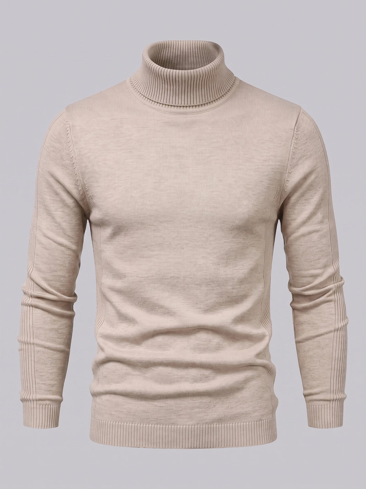 Men's Turtleneck Sweater in Khaki