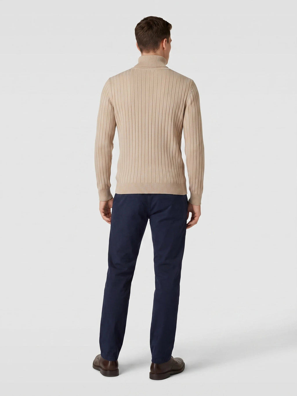 Men's Turtleneck Sweater in Khaki