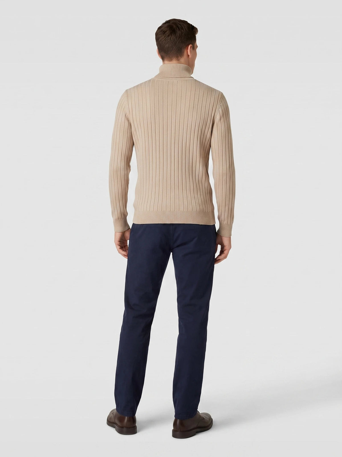 Men's Turtleneck Sweater in Khaki