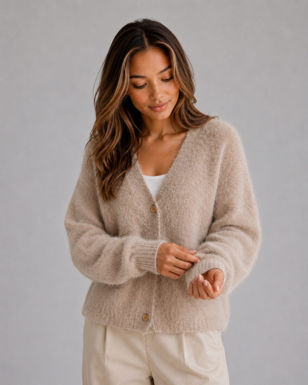 Cardigan in Khaki