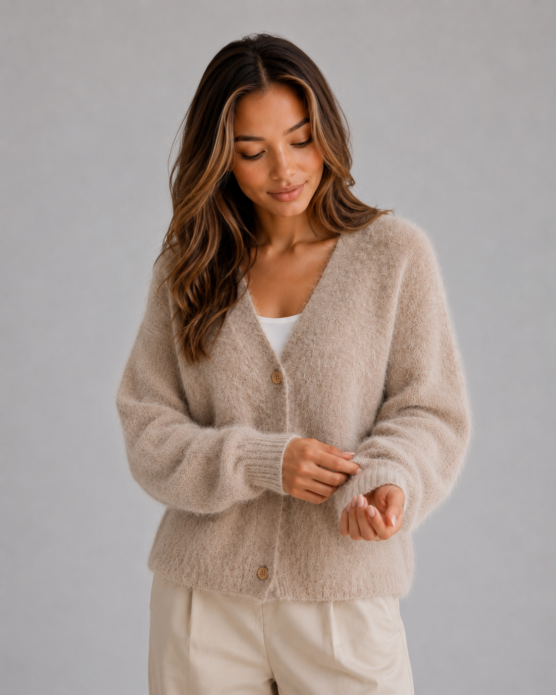 Cardigan in Khaki