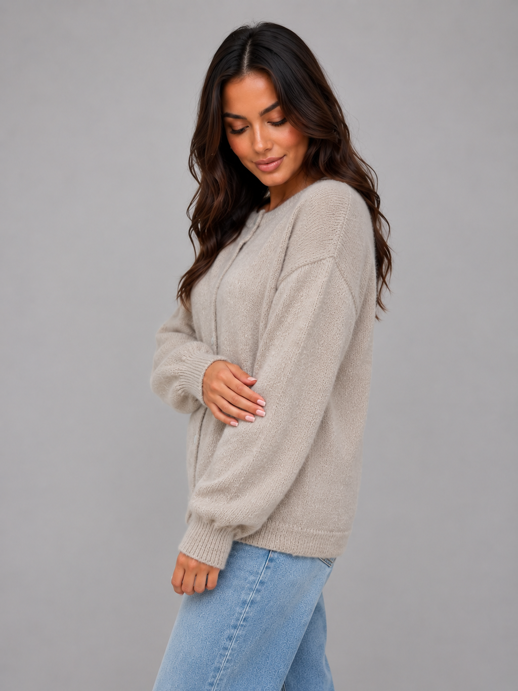 Cardigan in Khaki