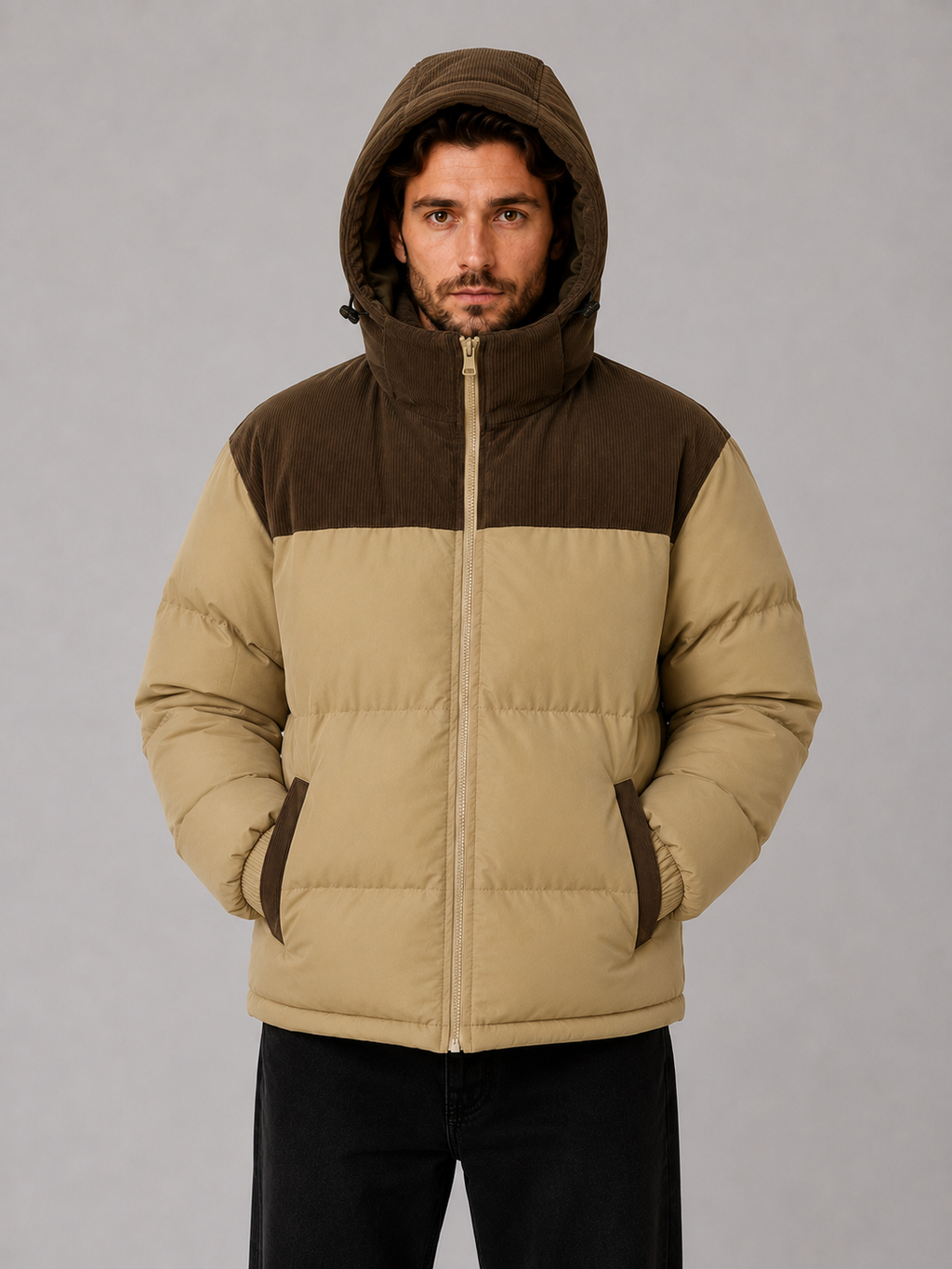 Puffer Jacket in Khaki