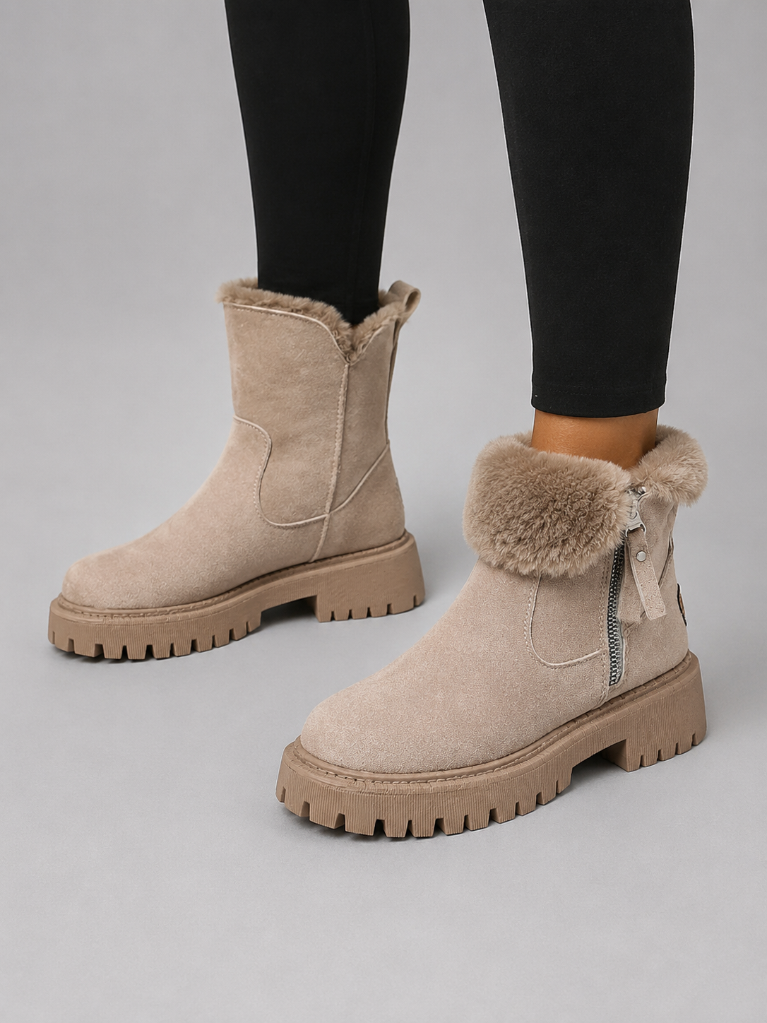 Ankle Boots in Khaki