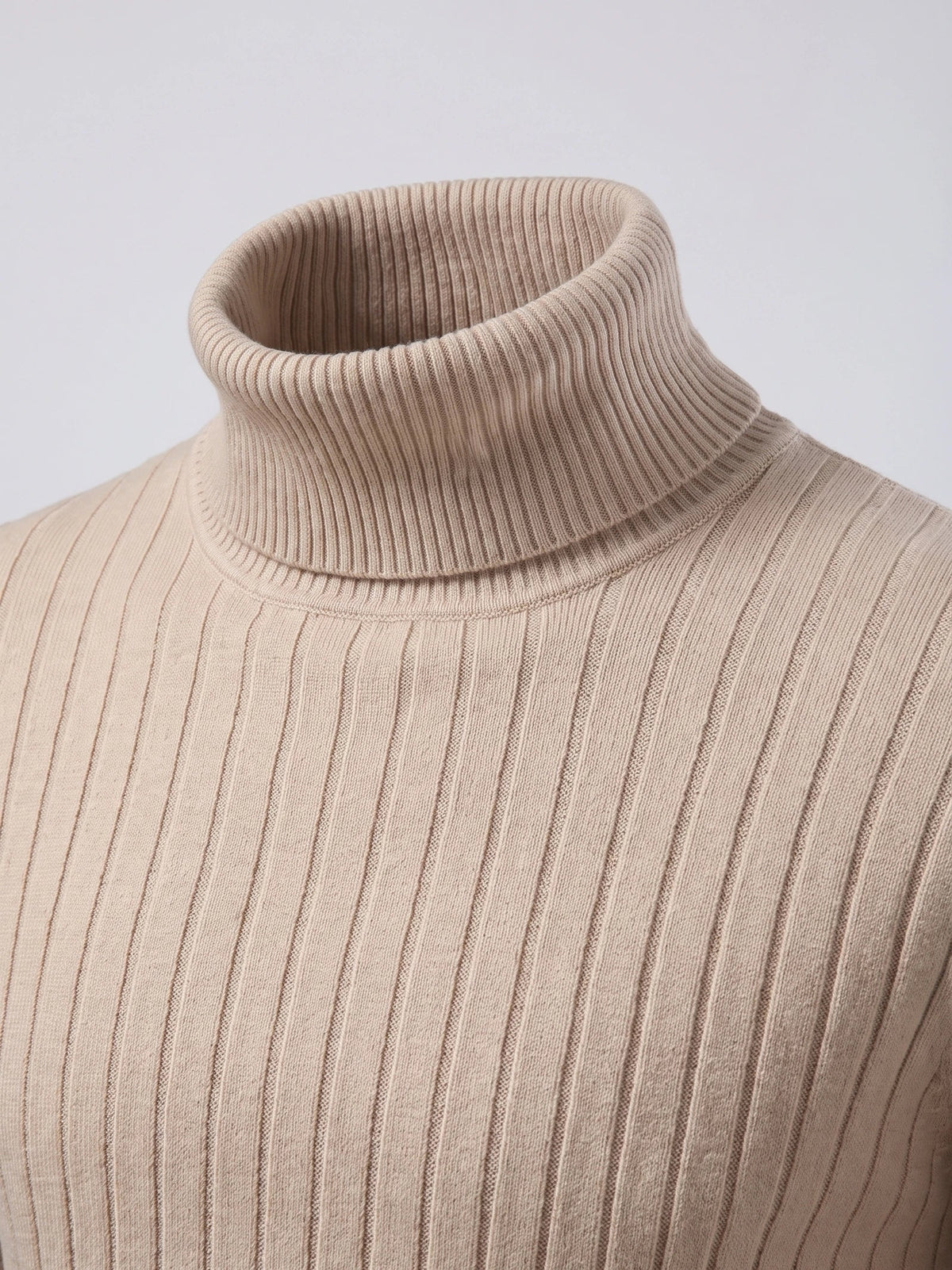 Men's Turtleneck Sweater in Khaki