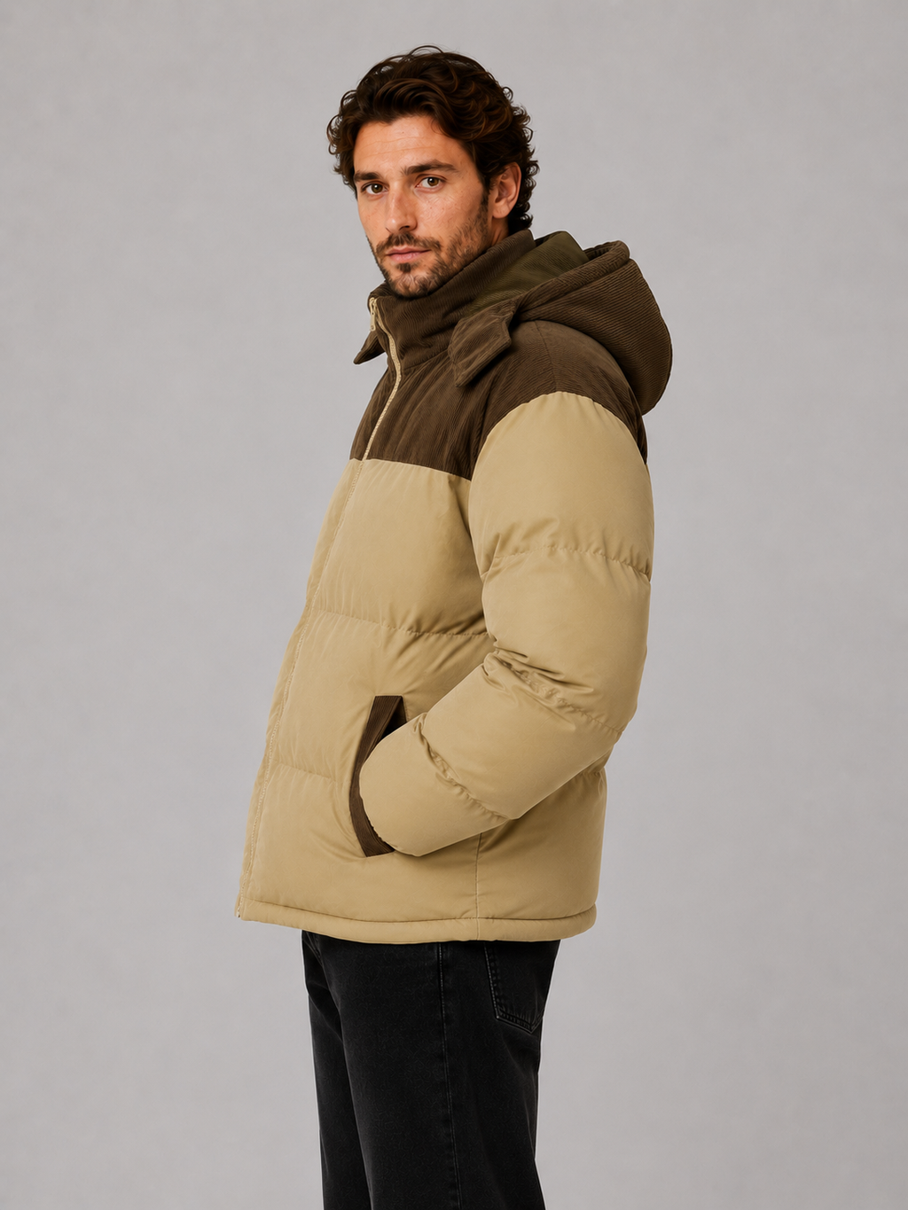 Puffer Jacket in Khaki
