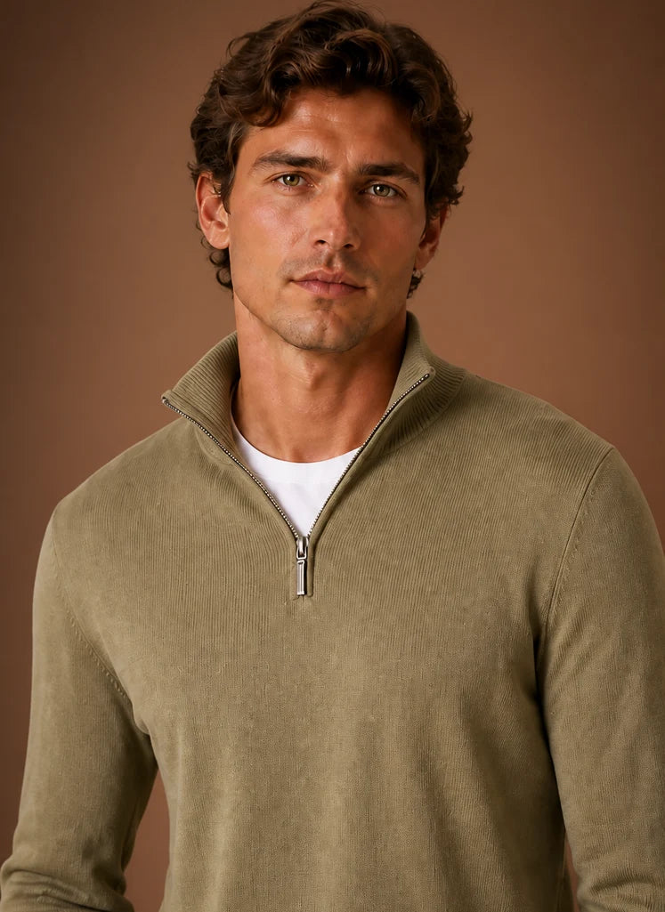 Men’s Quarter Zip Sweater | Nero & Luya