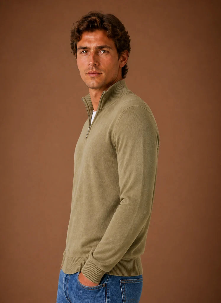 Men’s Quarter Zip Sweater | Nero & Luya