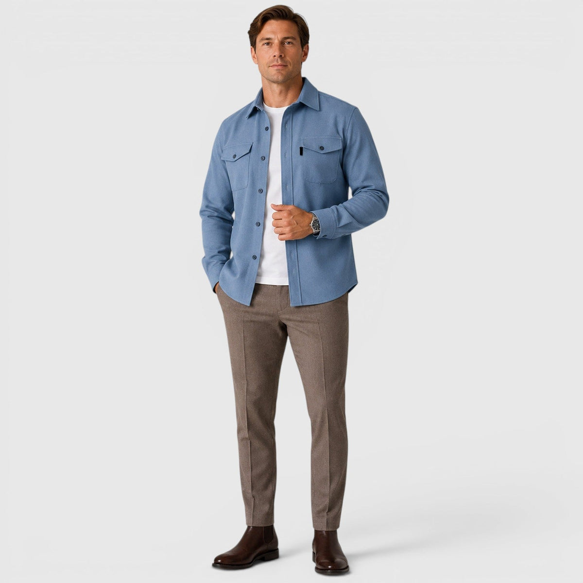 Overshirt in Lake Blue