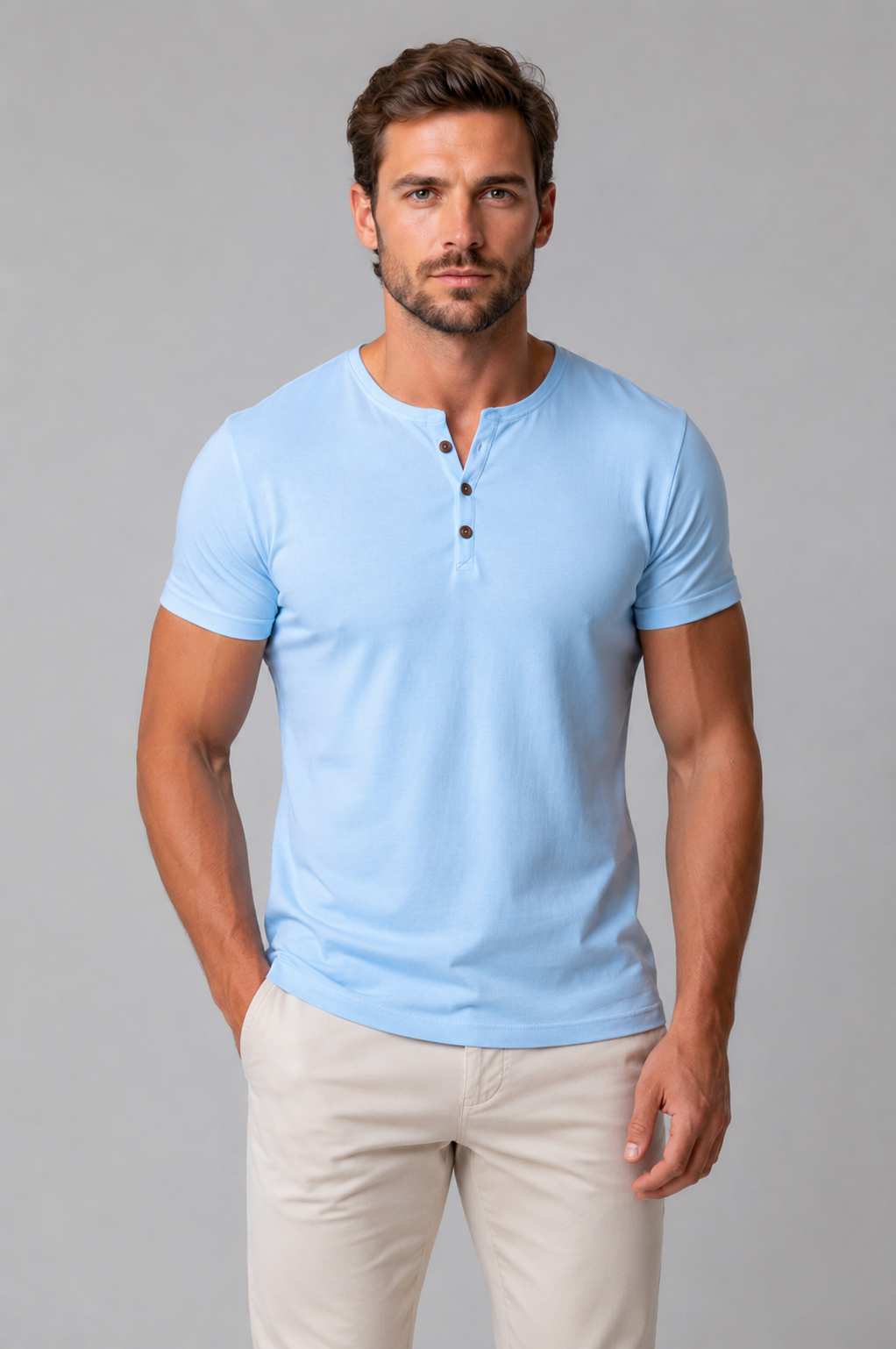 Henley in Light Blue