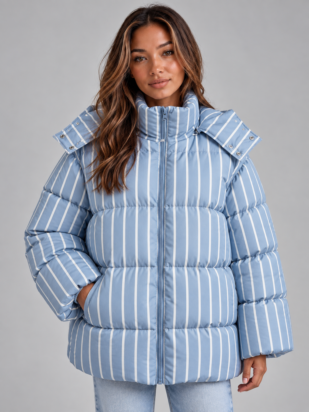 Puffer Jacket in Light Blue