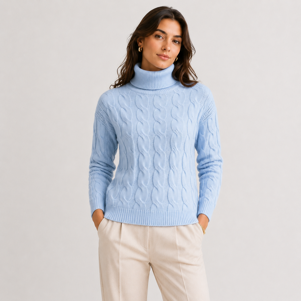 Turtleneck Sweater in Light Blue