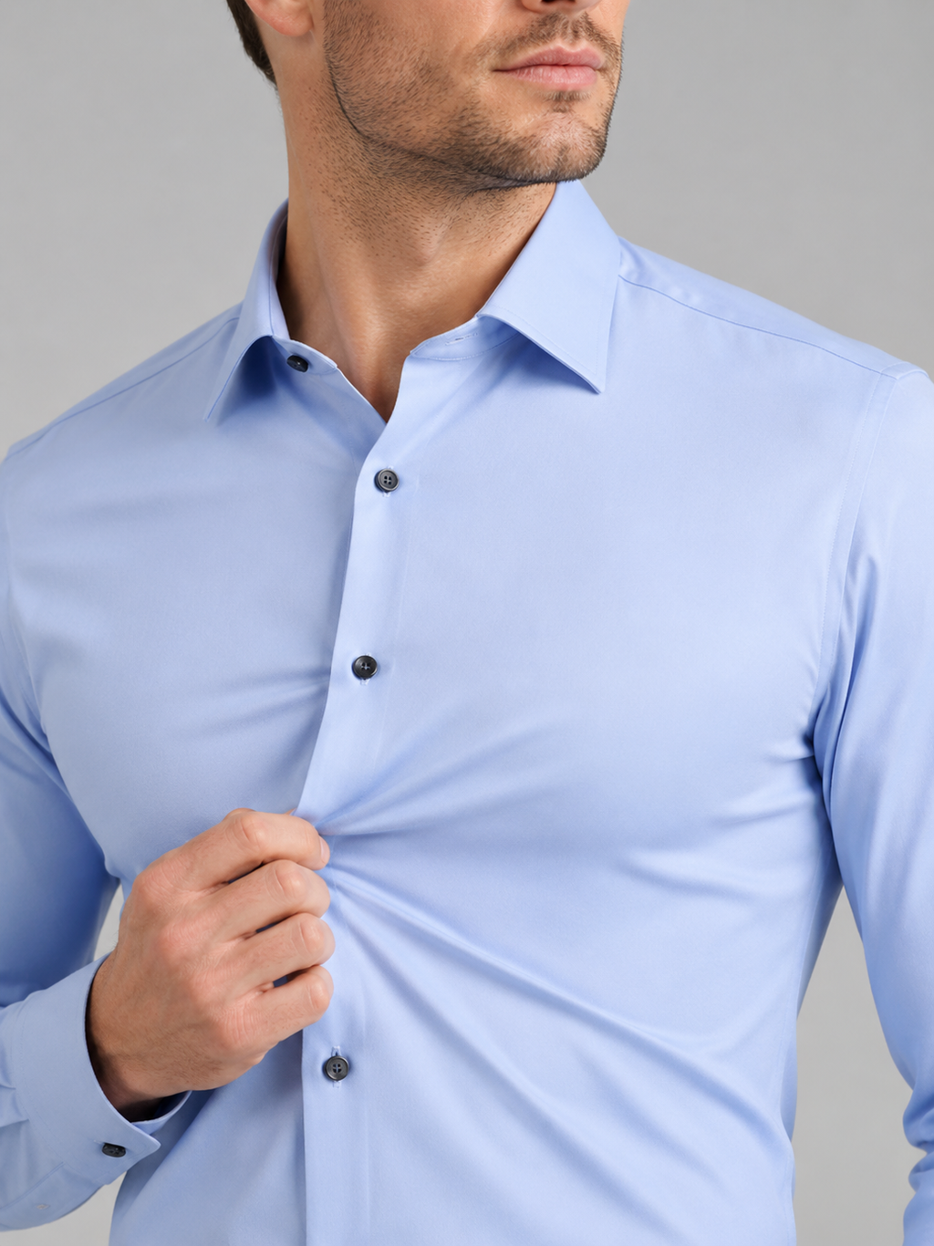 Business Casual Button Down Shirts in Light Blue