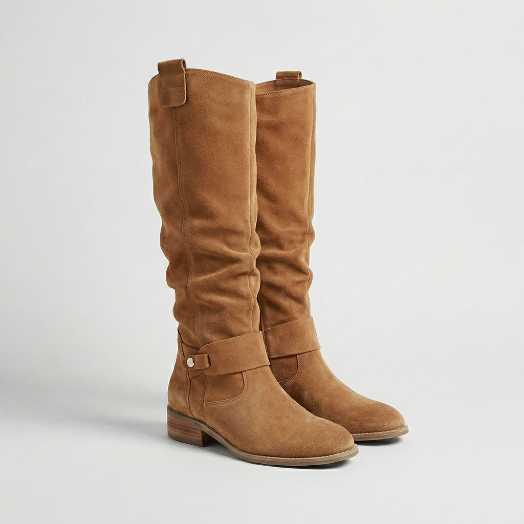 Knee-High Boots in Light Brown