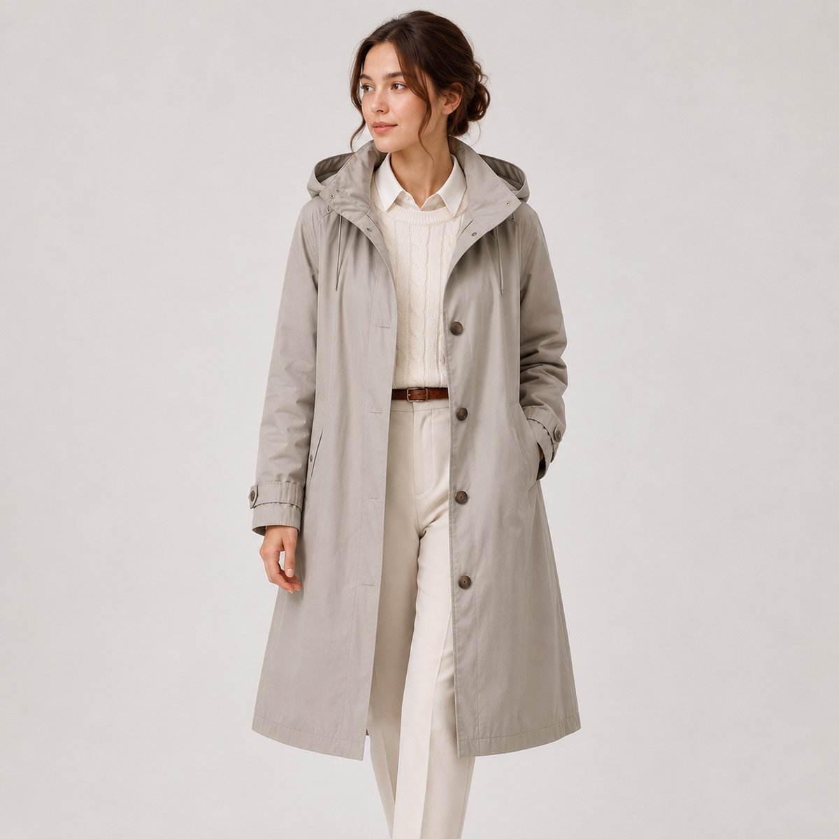 Women's Coat in Light Gray