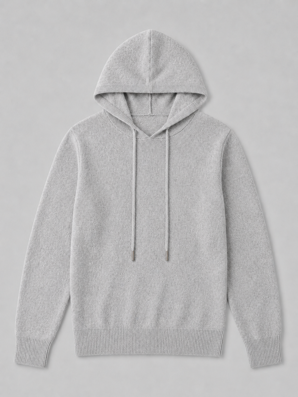 Men's Grey Hooded Sweatshirt in Light Gray