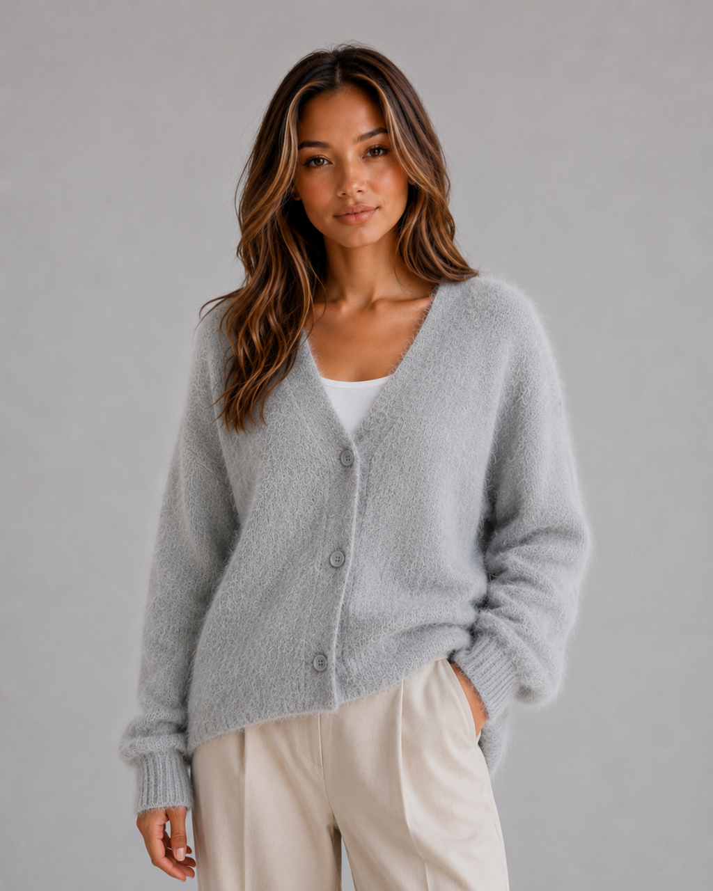Cardigan in Light Grey
