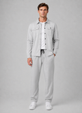 Overshirt & Trousers Set in Light Grey