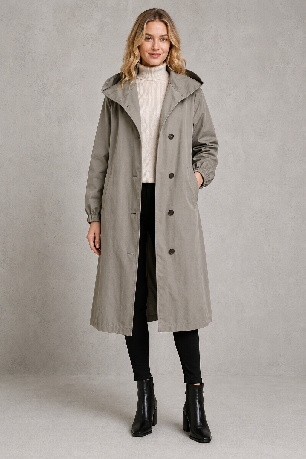 Trench Coat in Light Grey
