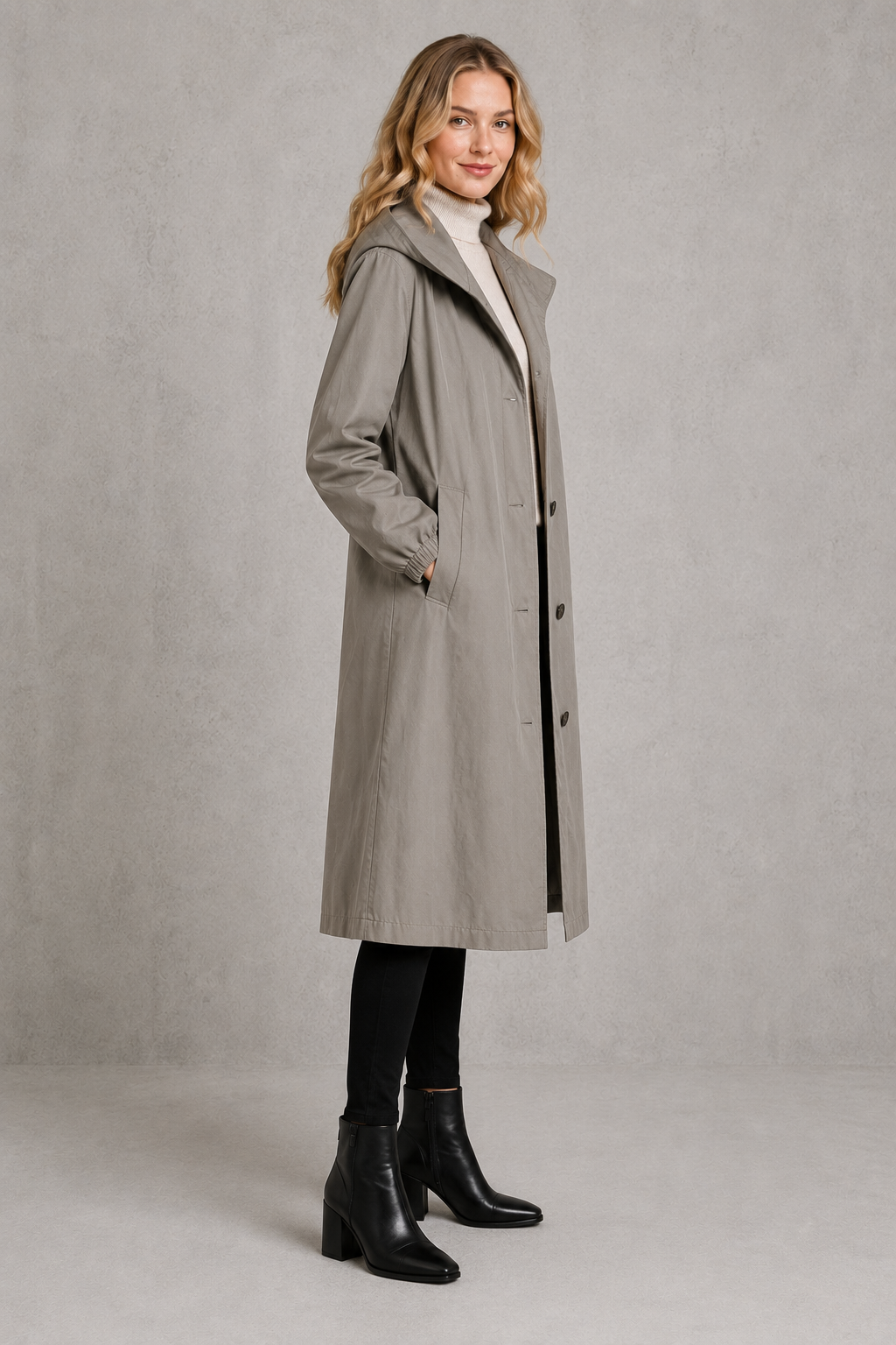 Trench Coat in Light Grey