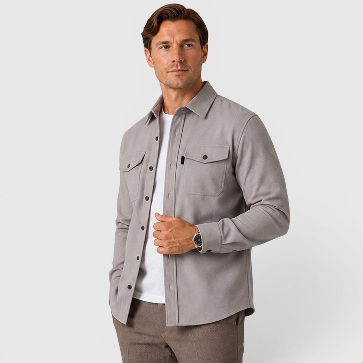 Overshirt in Light Grey