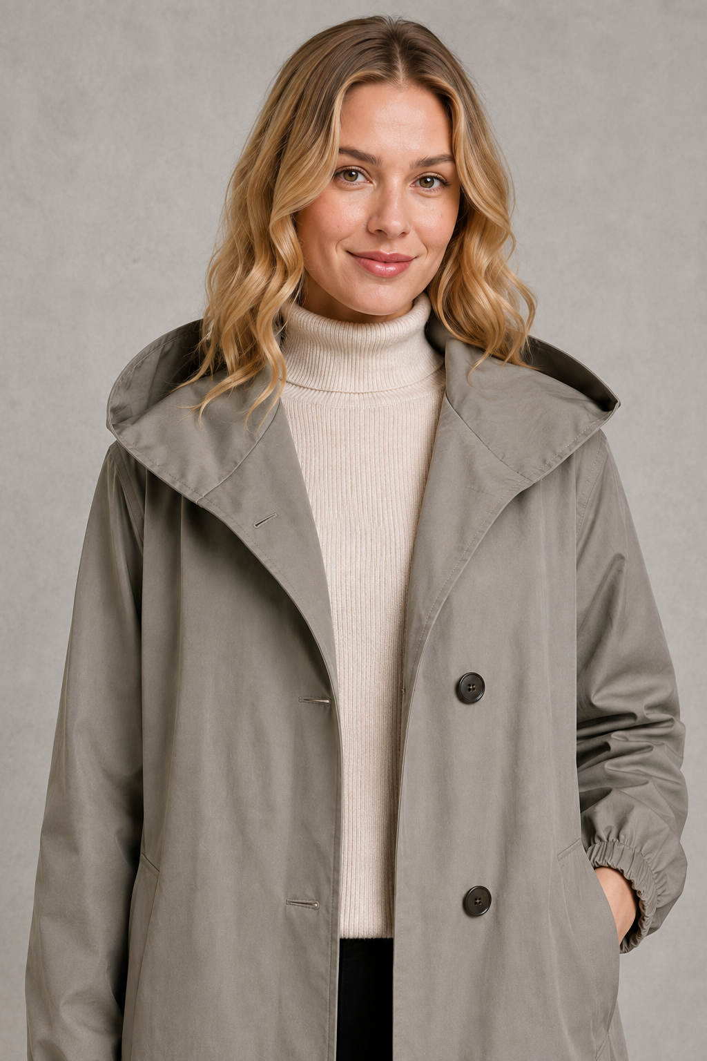 Trench Coat in Light Grey