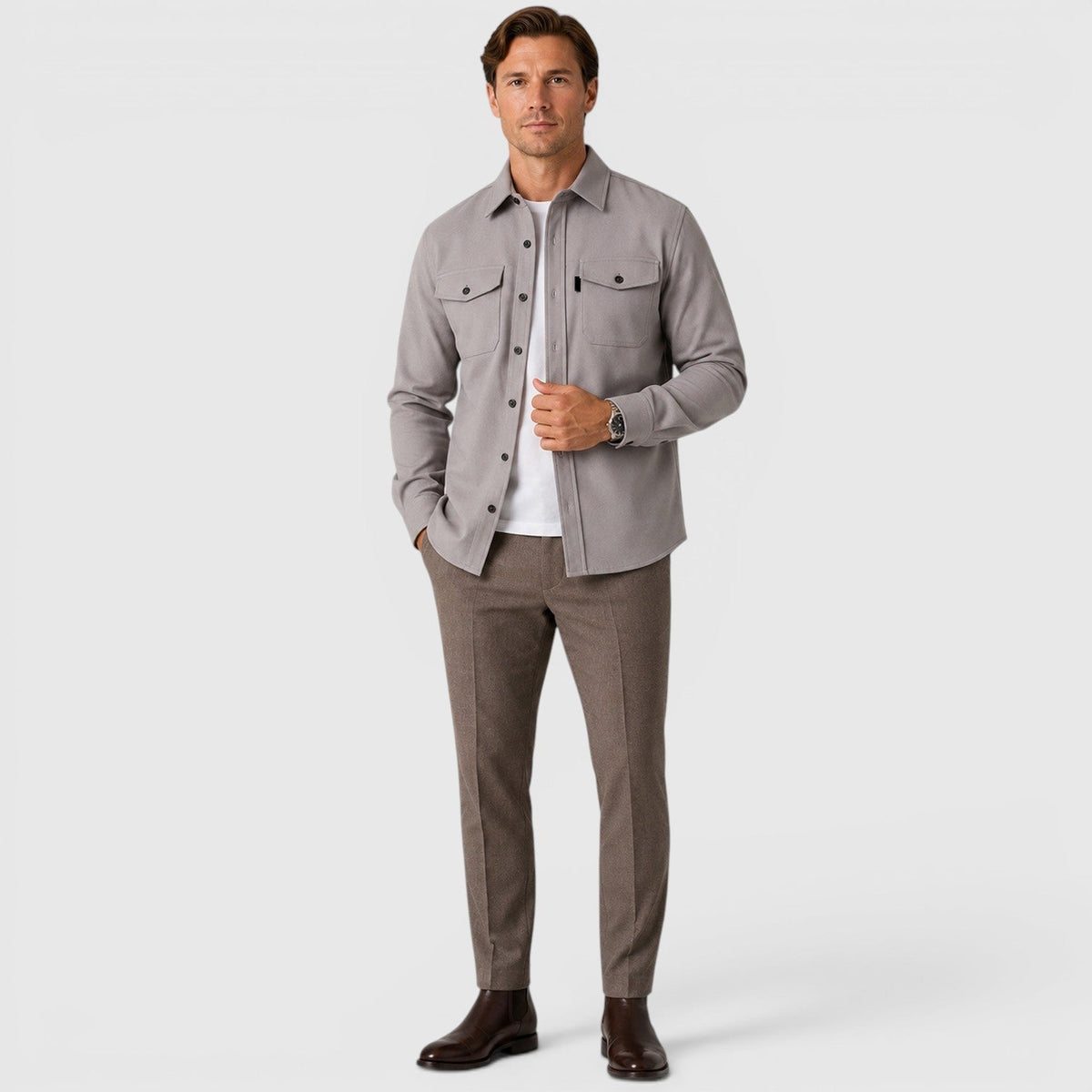 Overshirt in Light Grey