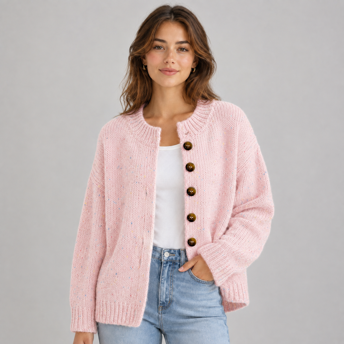 Cardigan in Light Pink