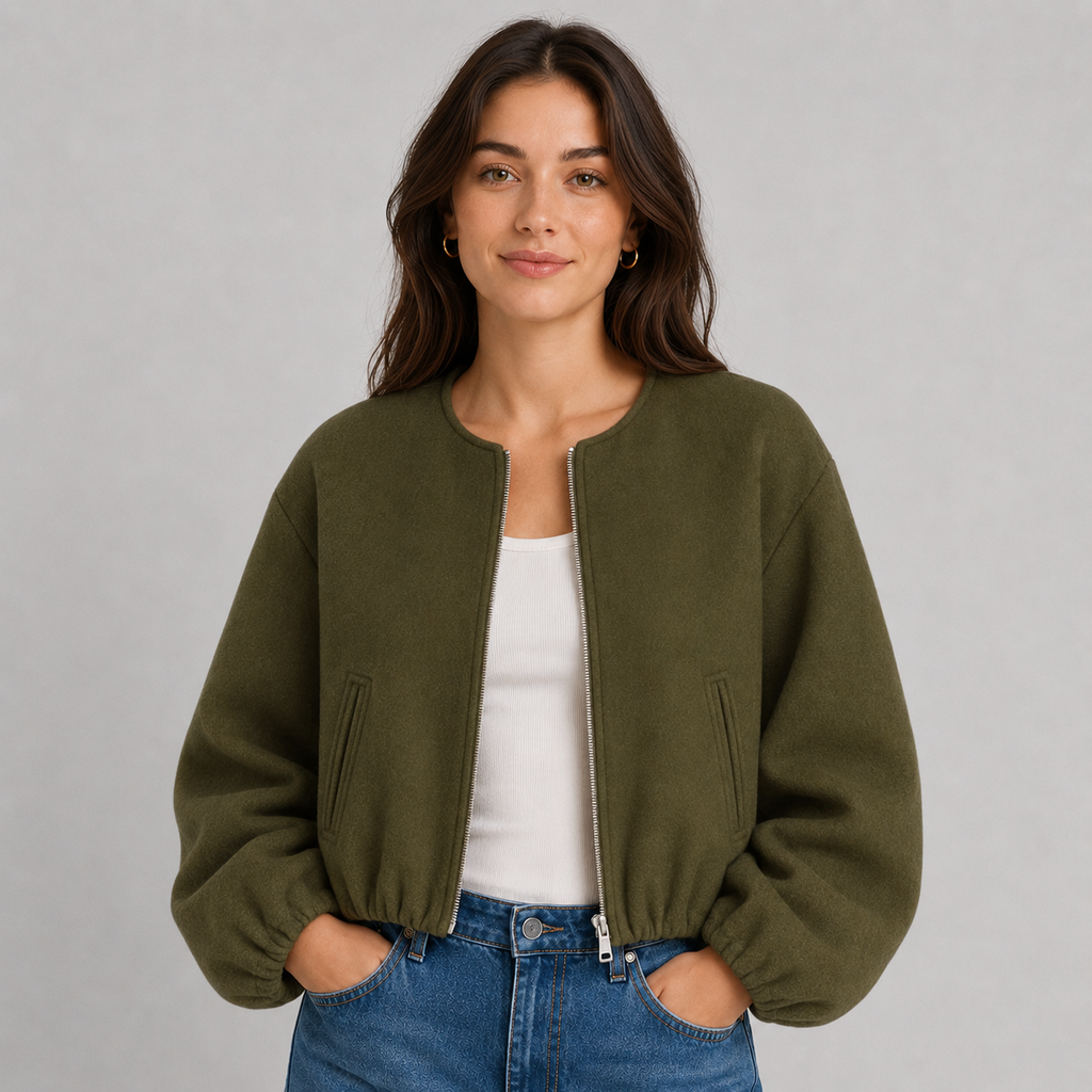 Bomber Jacket in Military Green