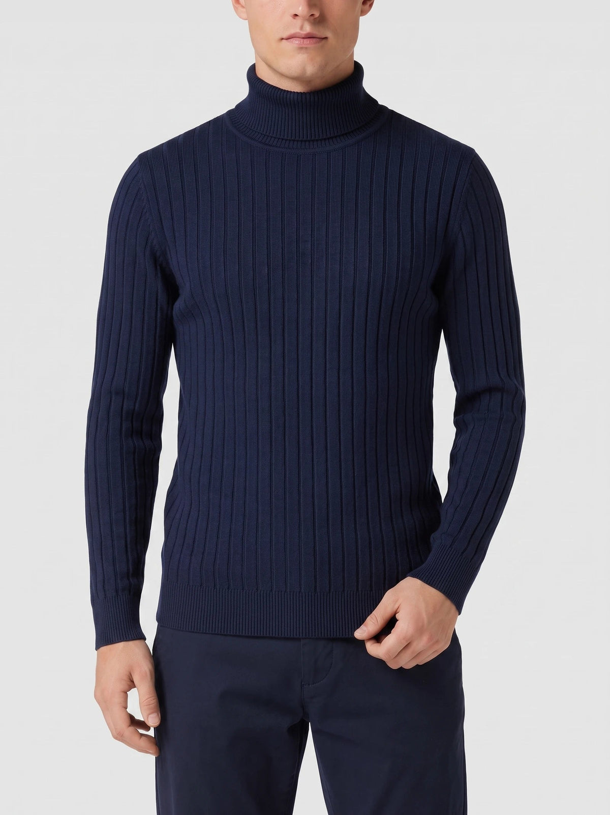 Men's Turtleneck Sweater in Navy
