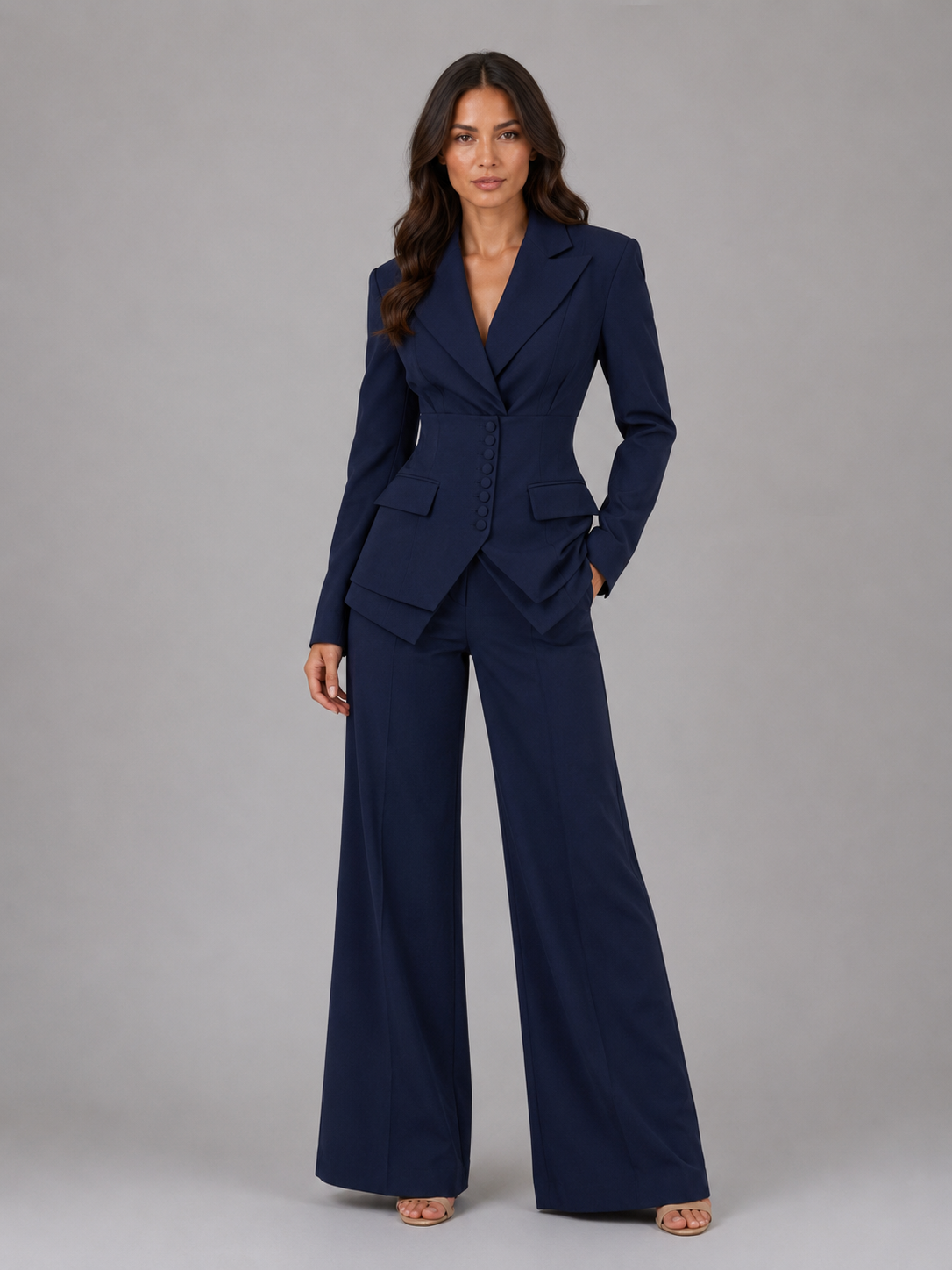 Women's Pant Suit in Navy