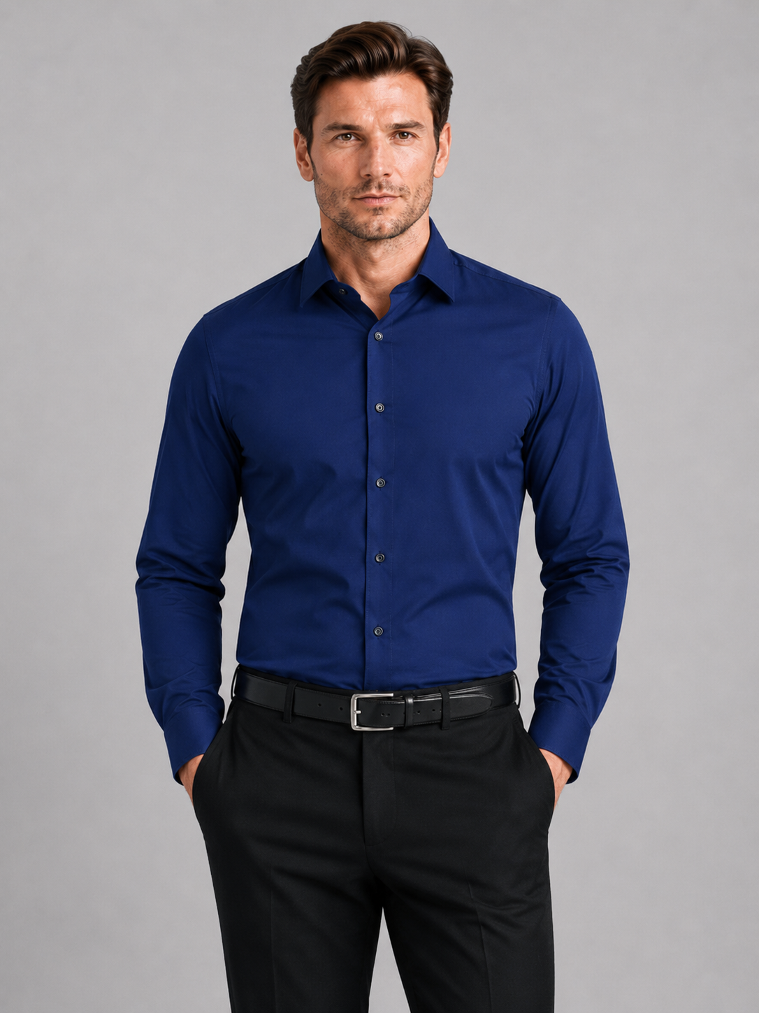 Business Casual Button Down Shirts in Navy