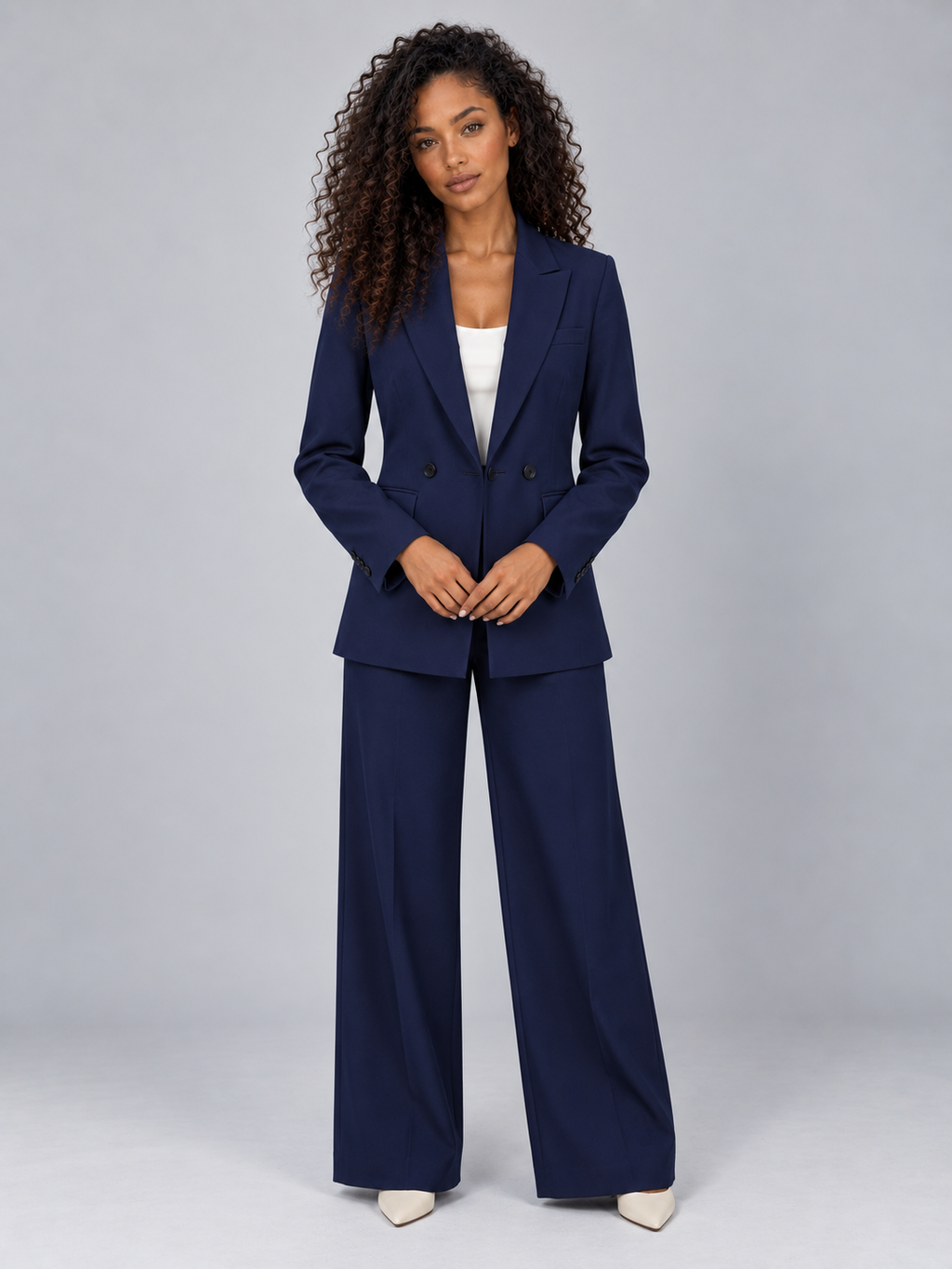 Trouser Suit Set in Navy