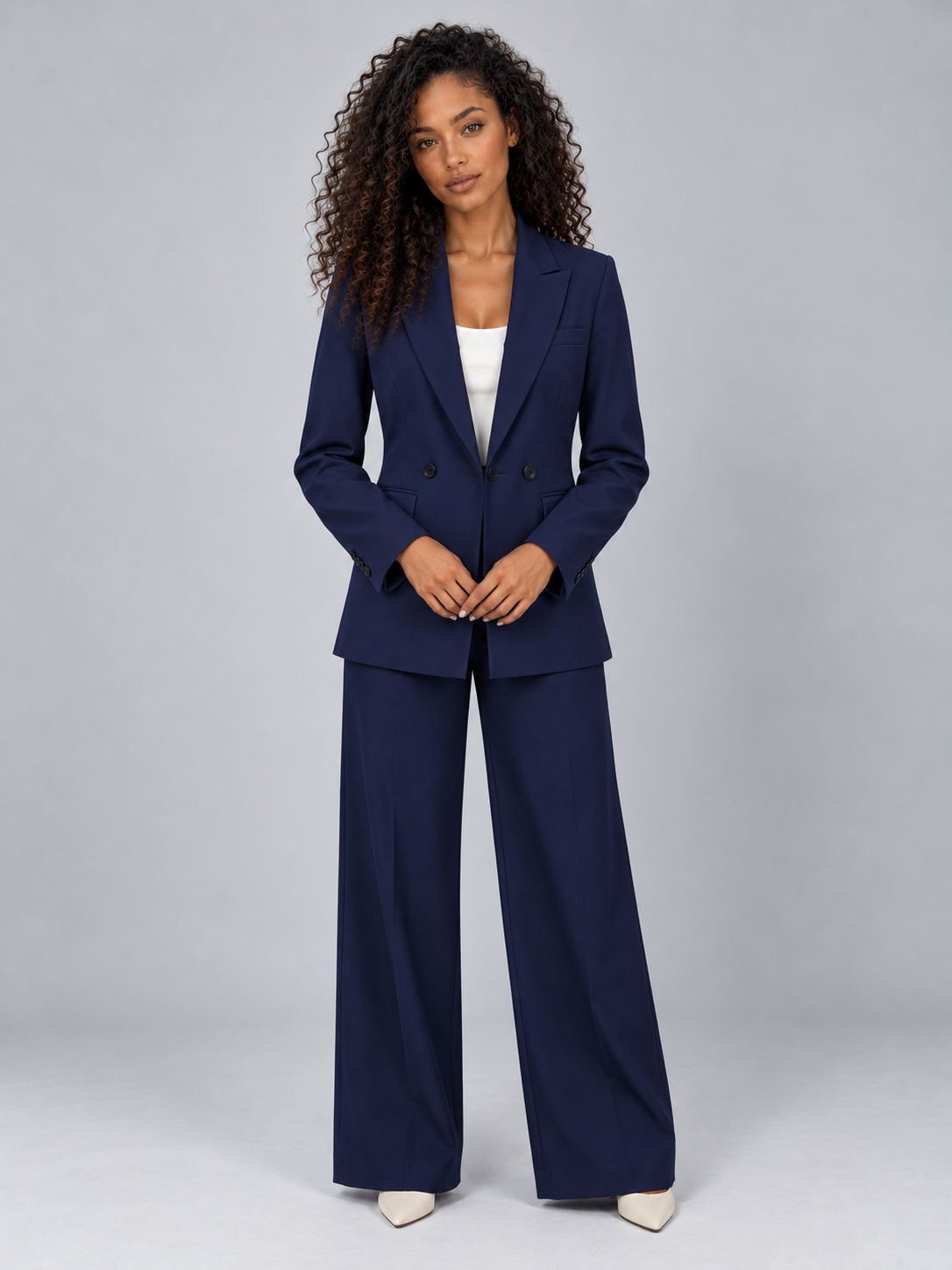 Trouser Suit Set in Navy