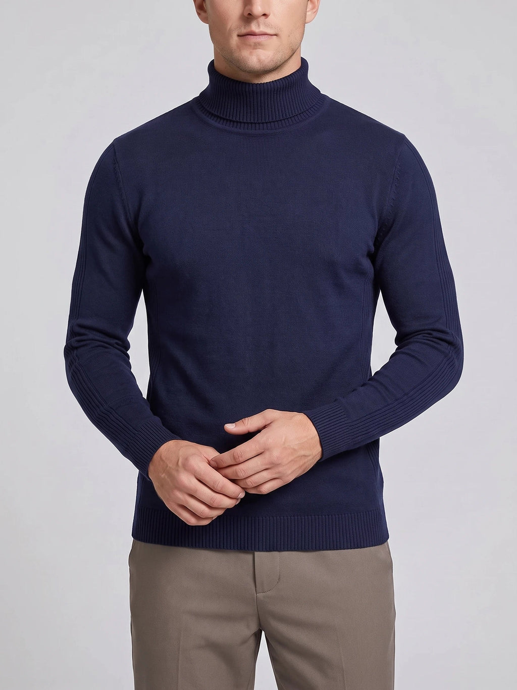 Men's Turtleneck Sweater in Navy