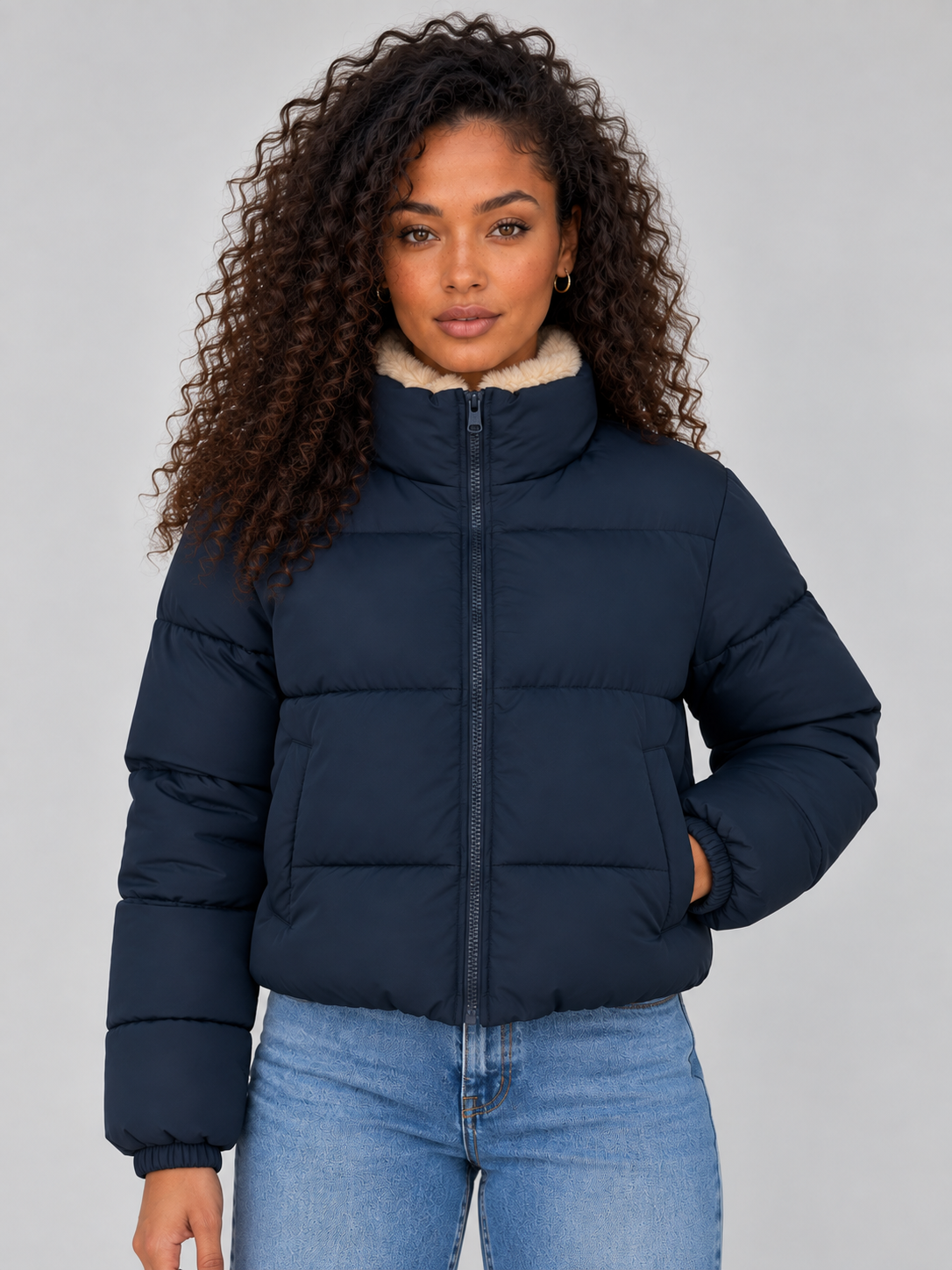 Puffer Jacket in Navy