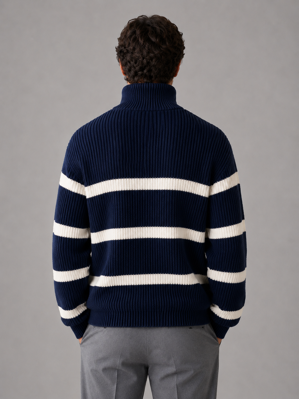 Half-Zip Sweater in Navy