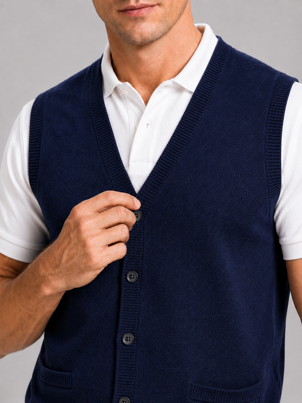 Sleeveless Sweater Men's in Navy