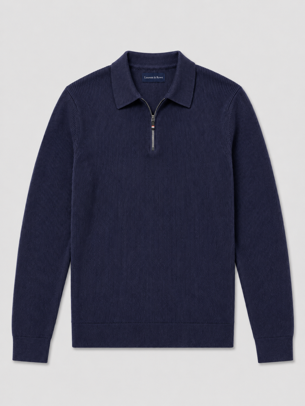 Men's Quarter Zip Long Sleeve Polo – Regular Fit Smooth Knit Top | Nero & Luya