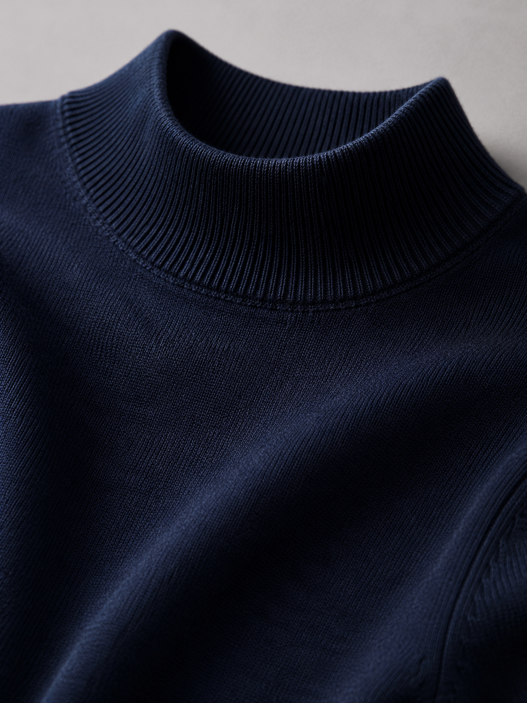 Mock Neck Pullover in Navy