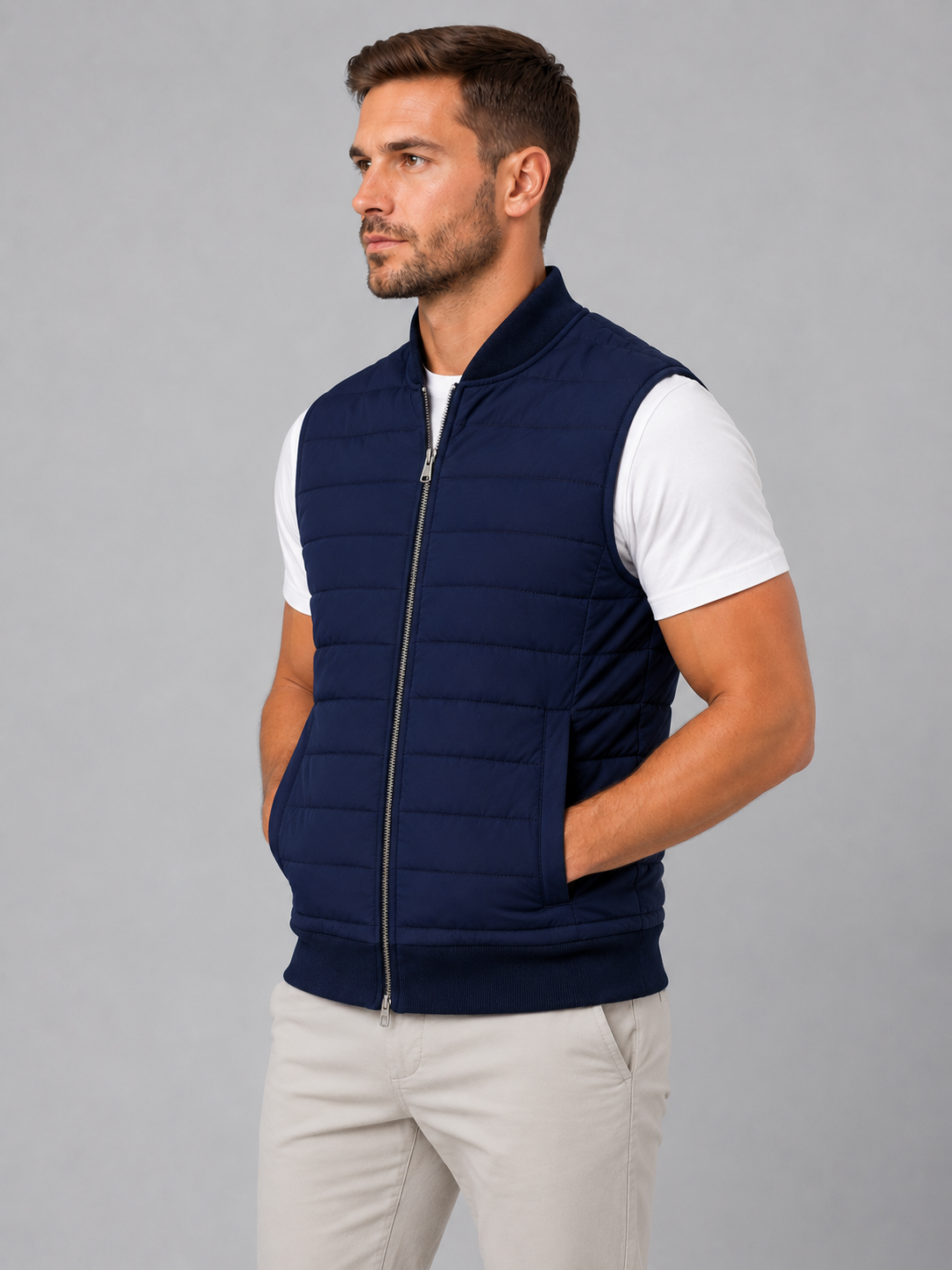 Puffer Vest in Navy